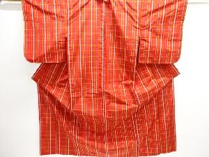 格子織出し米沢紬着物アンサンブル